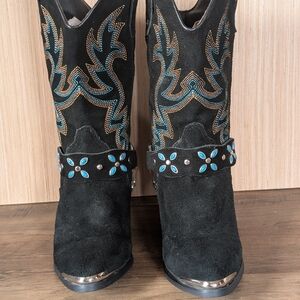 Black And Turquoise Dingo Women's Western Boots 6.5